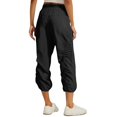 thumbnail image 4 of Capri Joggers pour Femmes Taille Élastique Bas Resserré Pantalon Cargo Extensible à Enfiler Cordon de Serrage Séchage Rapide Pantalon Parachute Ajustable avec Poches Noir TTG, 4 of 8