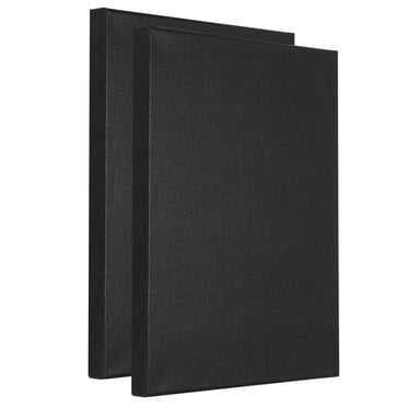 Unique Bargains Toiles à Peindre pour Peinture, Lot de 2 Panneaux Carrés en Bois 10x8 Pouces, Tendus, Vierges, Noir