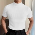 thumbnail image 2 of QIPOPIQ Men's Short Sleeve Solid Mock Neck T-Shirt Clearance, 2 of 7