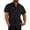 Black, variant on Men's Fashion Solid Color Cotton Linen Double Pocket Casual Shirts Short Sleeves