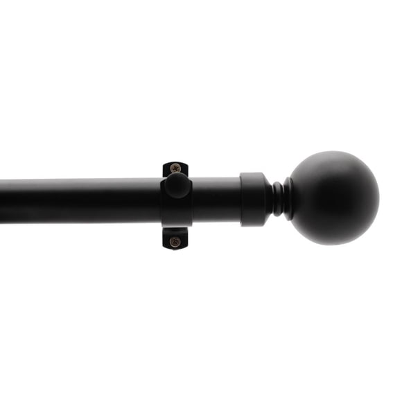 Tailor & Taylor Decorative Curtain Rod, 72 to 144 inches Width Adjustable Rod with Y Style Bracket and Metal Ball Finial for Living Room, Kitchen and Windows (Black)