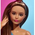 thumbnail image 3 of Barbie Looks Doll, Brunette, Color Block One-Shoulder Midi Dress, 3 of 6