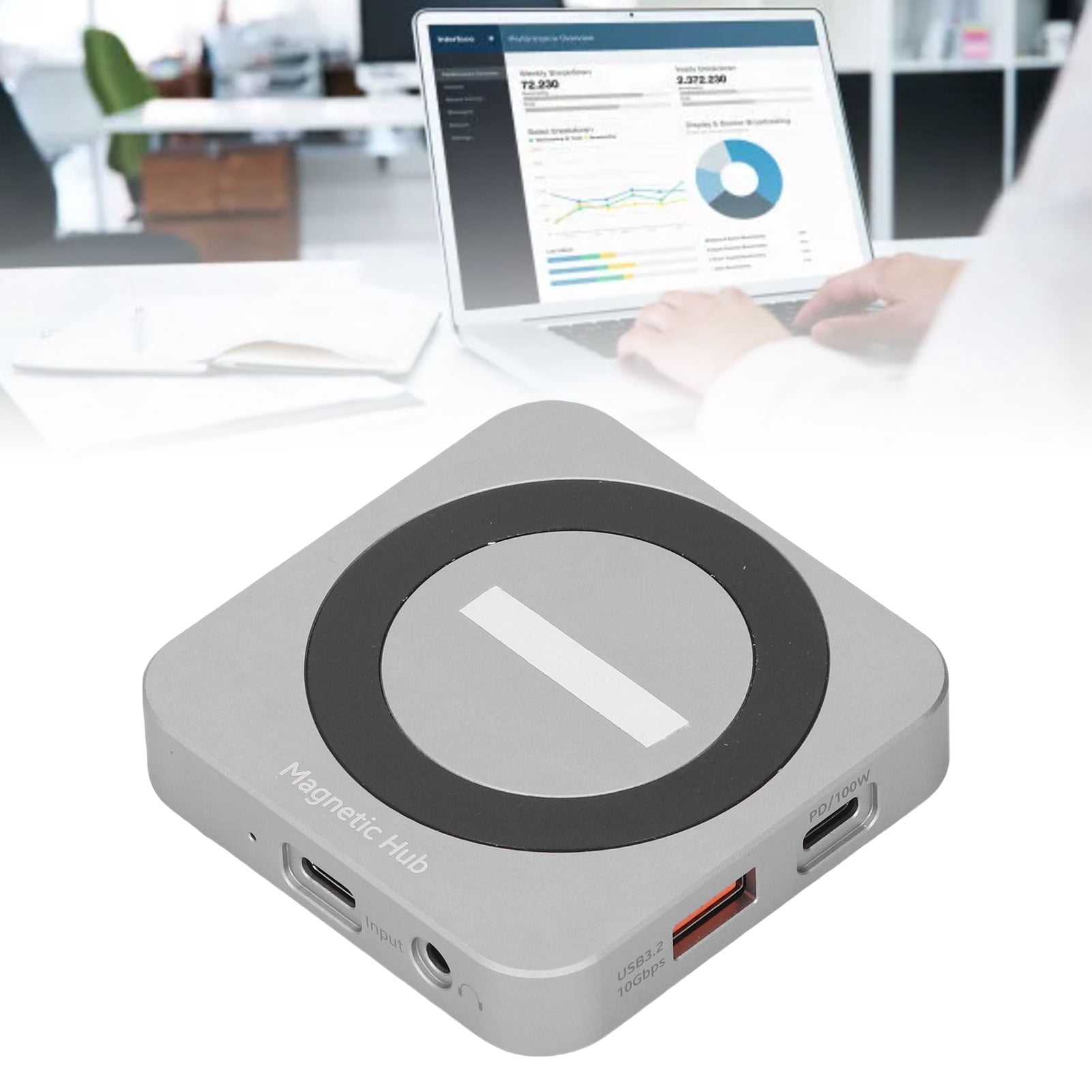 Magnetic SSD Enclosure, for NVMe Magnetic SSD Enclosure 2TB Expansion Aluminum Alloy 10Gbps 100W Quick Charging  for Study Work Life