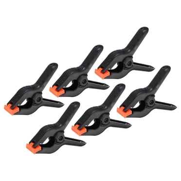 Unique Bargains 4 Inch Spring Clamps, 6 Pack Plastic Anti Slip Strong Clip, Black