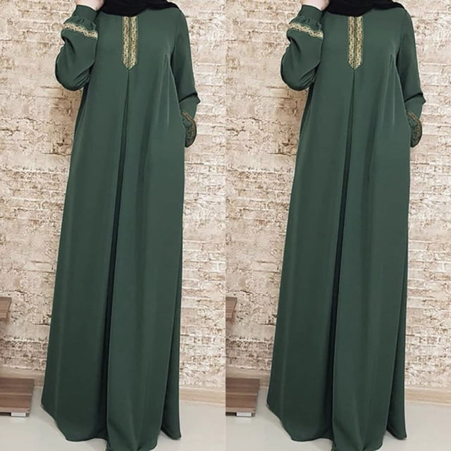 XZNGL Robe Maxi Abaya à Imprimé pour Femmes Grande Taille Jilbab Musulmane, Caftan Décontracté, Longue Robe