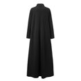 thumbnail image 4 of Gspmoly Robes d'Été pour Femmes, Robe Décontractée Grande Taille pour Femmes à Col Montant, Couleur Unie, Manches Longues, Hiver Automne, Basique, Maxi Longue Décontractée, Robe Quotidienne de Vacances, Robes de Soirée pour Femmes, Économies, 4 of 6