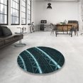 thumbnail image 4 of Ahgly Company Tapis d'Intérieur Lavable en Machine Carré Noir Nuit Transitionnel, 5 Pieds Carré, 4 of 7