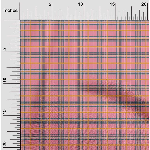 oneOone Cotton Poplin Fabric Madras Check Printed Craft Fabric BTY 56 Inch Wide