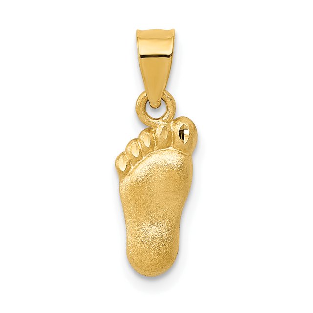 Charme Pied en Or Jaune 14K