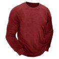 thumbnail image 2 of vdgthytj Plush Sweatshirt for Men Fall Comfy Warm Long Sleeve Crewneck Pullover Thick Padded Solid Color Tops, 2 of 7