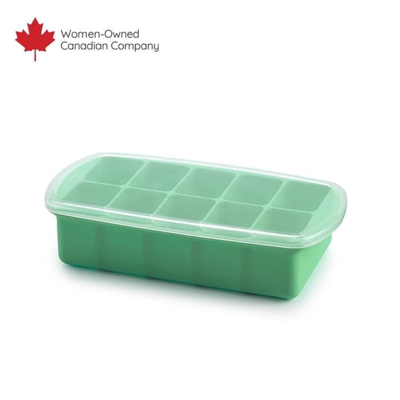 Melii Silicone Baby Food Freezer Tray with Lid - Mint - for baby toddler adult