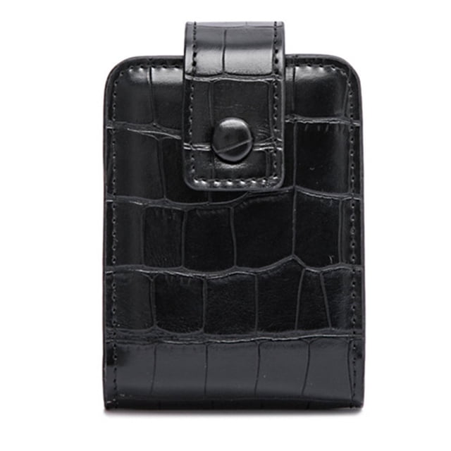DEBGFS PU Lipstick Case with Mirror Mini Makeup Cosmetic Pouch Buckle Closure,black