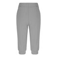 thumbnail image 3 of Timegard Womens Sweatpants Capri Pants Cinch Bottom Solid Color Cropped Joggers Workout Pants with Pockets, 3 of 6