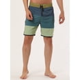 thumbnail image 2 of INSPIRE CHIC Men's Striped Beach Shorts Color Block Swimming Drawstring Board Surfing Shorts Grey 30, 2 of 6