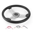 thumbnail image 2 of Universal Racing Steering Wheel, 14Inch 6  Anti Slip PU and Aluminum Gaming Steering Wheel with Horn Button for Racing / Car Sim Driving / JDM Sports Racing Steering Wheel, 2 of 8