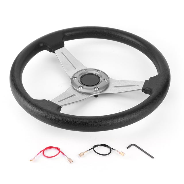 350mm / 14in Voiture de Course Volant Dérivant Remplacement Universel Modifié Accessoireargent
