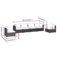 thumbnail image 5 of vidaXL 6 Piece Garden Lounge Set with Cushions Poly Rattan Black, 5 of 5