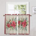 thumbnail image 1 of Innerwin Rideaux de Cuisine de Noël à Poche pour Tringle Panneaux Courts 1/2 Pcs Demi-Rideau Moderne de Noël Occultant de Luxe Imprimé Floral à Carreaux Imprimé Bonhomme de Neige B Rideau à 2 Niveaux : L:52 Pieds' x H:45 Pieds', 1 of 1