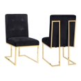 thumbnail image 1 of TOV Furniture Akiko Chaises de Transition en Velours 18.5" Noir (Lot de 2), 1 of 7