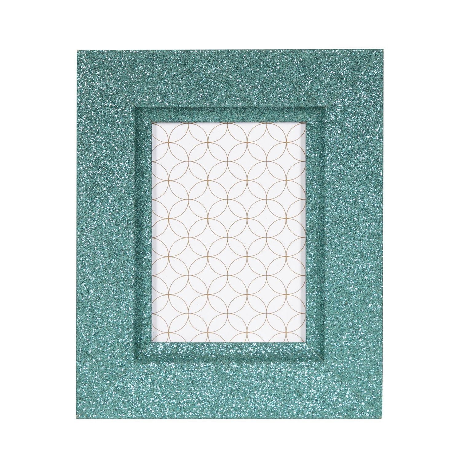 Cadre miniature scintillant avec ouverture pour photo de 6,4 x 8,9 cm bleu sarcelle
