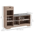 thumbnail image 3 of HOMCOM Upholstered Entryway Shoe Bench with Storage Drawer Open Shelf, 3 of 10