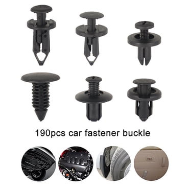 Pluokvzr 190pcs Car Bumper Retainer Clips Plastic Fender Clips Rivets Fasteners Push Retainer Kit Universal Auto Bumper Fastener Kit 6 Sizes Auto Panel Bumper Trim Clips