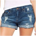 thumbnail image 2 of Birdeem Womens Denim Button Zipper Short Summer Mid Waist Stretchy Pockets Jean Shorts, 2 of 9