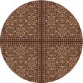 thumbnail image 1 of Ahgly Tapis Rond Lavable en Machine Intérieur Transitionnel Bronze Brun, 3 Pieds Rond, 1 of 7