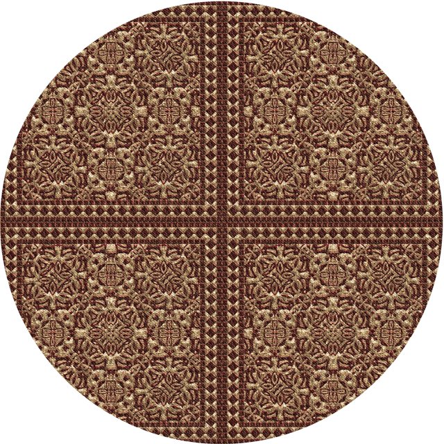 Ahgly Tapis Rond Lavable en Machine Intérieur Transitionnel Bronze Brun, 3 Pieds Rond