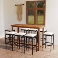 thumbnail image 1 of vidaXL 9 Piece Garden Bar Set with Cushions Black, 1 of 12