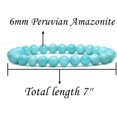 thumbnail image 2 of Natural Peruvian Amazonite Gemstone 6mm Round Beads Stretch Bracelet 7" Unisex, 2 of 5