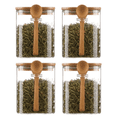 thumbnail image 1 of 4PCS Airtight Glass Jars with Lids and Spoons, Candy Jars with Lids, Clear Spice Jars, Small Food Storage Containers, 1 of 7