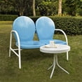 thumbnail image 2 of Crosley Furniture Griffith Ensemble de Conversation Extérieur en Métal de 2 Pcs avec Table et Causeuse - Bleu, 2 of 3