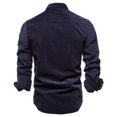 thumbnail image 4 of Mikilon Chemise Blouse Décontractée pour Homme en Velours Côtelé de Coton à Manches Longues, Coupe Ajustée, Col Rabattu, 4 of 9