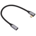 thumbnail image 2 of 4K 100W PD 5A Angle Droit Coude 90 Degrés Gen 2 USB3.1 Type C Mâle à Femelle Rallonge 25cm, 2 of 14