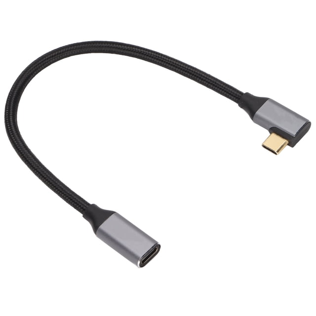 90 Degree Type C Extension Cable, HD 4K Type C Extension Cable 100W 5A PD Wear Resistant Gen 2 Flexible For Tablets For Notebooks 25cm,50cm,1m