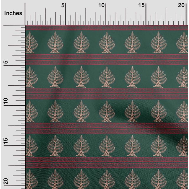 oneOone Tissu Polyester Lycra Chevron & Arbre Imprimé Tissu au Mètre 56 Pouces de Large