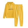 thumbnail image 1 of Kcodviy Combinaison à Capuche à Manches Longues pour Femmes, Pantalon Isolé pour Femmes, Imprimé Cœur, Molleton, Combinaison Décontractée pour Femmes, Grande Taille, Ensemble de Survêtement, 1 of 2