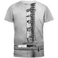 thumbnail image 1 of Apollo 8 Saturn 5 Rocket Black and White All Over Adult T-Shirt, 1 of 1