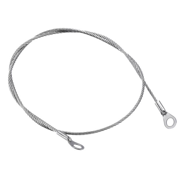 Unique Bargains 2mmx50cm Câble de Longe en Acier Inoxydable Oeillets Terminés Câble Métallique 6 Pack