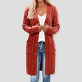 thumbnail image 2 of Pisexur Shacket Jacket Women Long Sleeve Cable Knit Long Cardigan Open Front Button Sweater Outerwear Pocketed Shirts Fall Jacket Shackets, 2 of 6