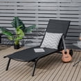 thumbnail image 2 of Costway Lot de 2 Chaises Longues d'Extérieur Réglables pour Patio, Fauteuils Inclinables à 6 Positions avec Roues, Noir, 2 of 6