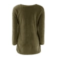 thumbnail image 4 of Meichang Chandails Duveteux et Pelucheux pour Femmes à Manches Longues, Col Rond, Coupe Ample, Chandail Mode Chaud d'Hiver, Hauts Longs, Couleur Unie, Chemises Confortables, 4 of 5