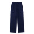 thumbnail image 1 of Timegard Pants for Women Straight Leg Solid Color Cargo Pants Lounge Pants with Pockets Fall Outdoor, 1 of 5