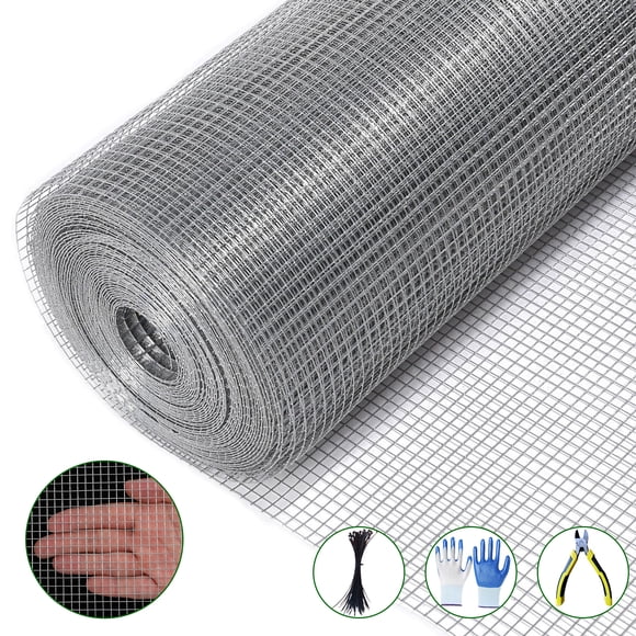 Hardware Cloth Roll – Galvanized Welded Wire Mesh Fencing, Black Coated, Multiple Mesh Sizes and Gauges, Sturdy Garden Fence for Poultry, Livestock Protection, Animal Barrier, Tree Guard