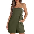 thumbnail image 2 of Gspmoly Shorts Short pour Femmes, Mode Femme Été Décontractée Sans Manches à Bretelles Combinaison Courte de Golf pour Femmes Offres des Fêtes Vert Armée m, 2 of 9
