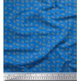 thumbnail image 1 of Soimoi Poly Georgette Fabric French Horn Musical Instrument Decor Fabric Printed Yard 42 Inch Wide, 1 of 3