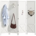 thumbnail image 1 of HOMCOM 56.9" 4 Panel Room Divider with Pegboard Display for Indoor White, 1 of 10