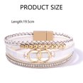 thumbnail image 2 of Boho Wrap Bracelets Leather Cuff Bangle Gold Beaded Bracelets for Women Stackable Infinity Bracelets Jewelry with Clasp, 2 of 6