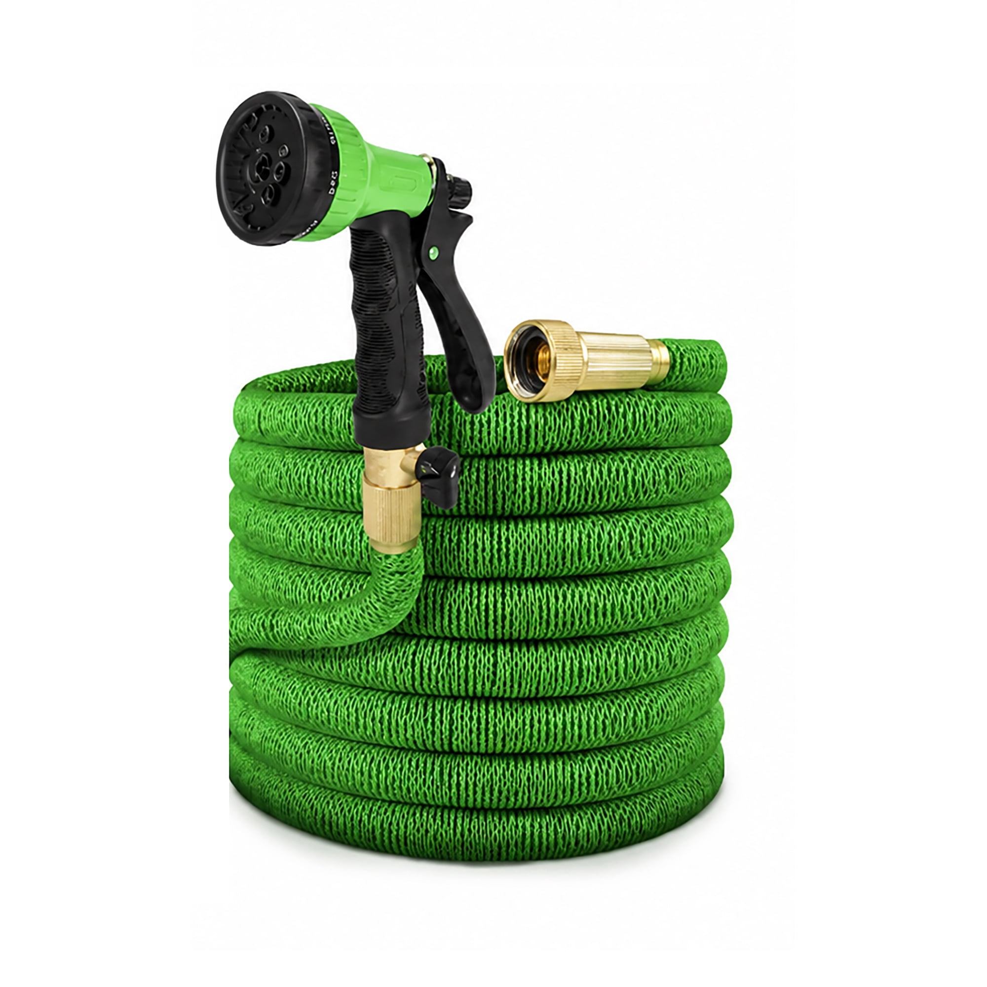 Expandable Garden Hose 50 ft with Adjustable Spray Nozzle, Brass Connectors, Lightweight Flexible Water Hose for Lawn, Garden, Patio, Car Wash and Outdoor Cleaning